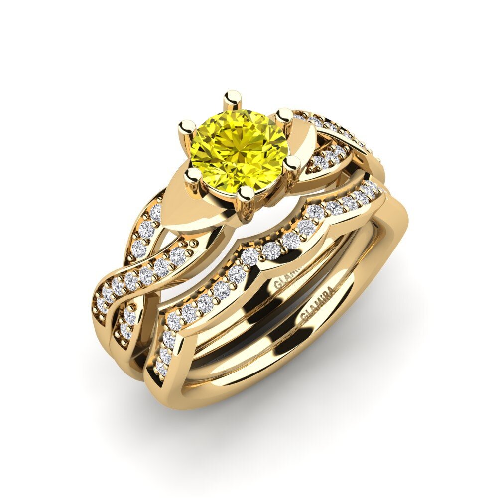 14ct Yellow Gold Yellow Diamond Bridal Set Marvelous