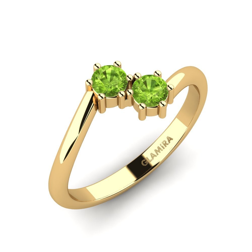 9k Oro Amarillo Peridoto Anillo de compromiso Mastiquer