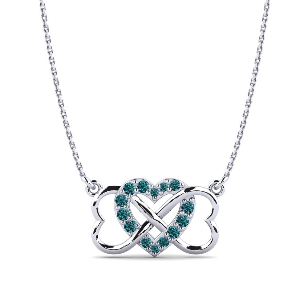 950 Platin Blauer Diamant Damen halskette Meryl