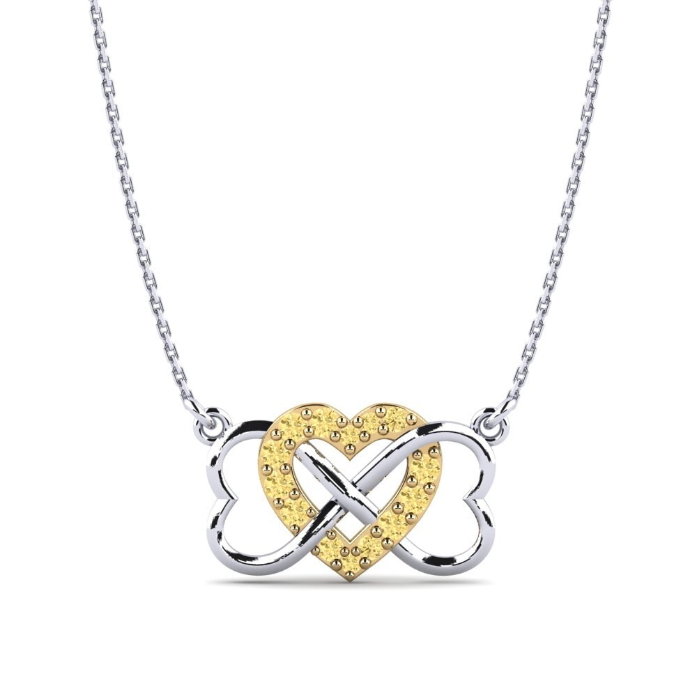Vàng Trắng-Vàng 18K Kim Cương Vàng Mặt dây chuyền nữ Meryl