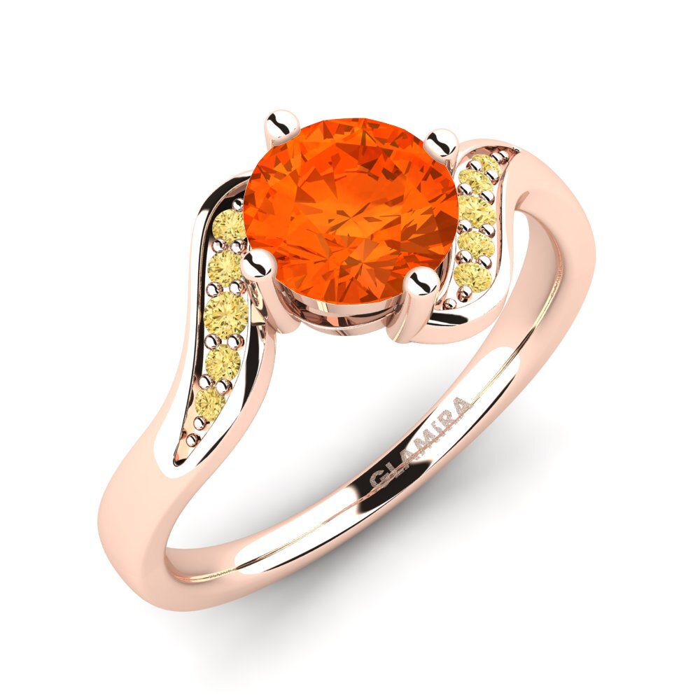 14ct Rose Gold Fire Opal Engagement Ring Miguelina