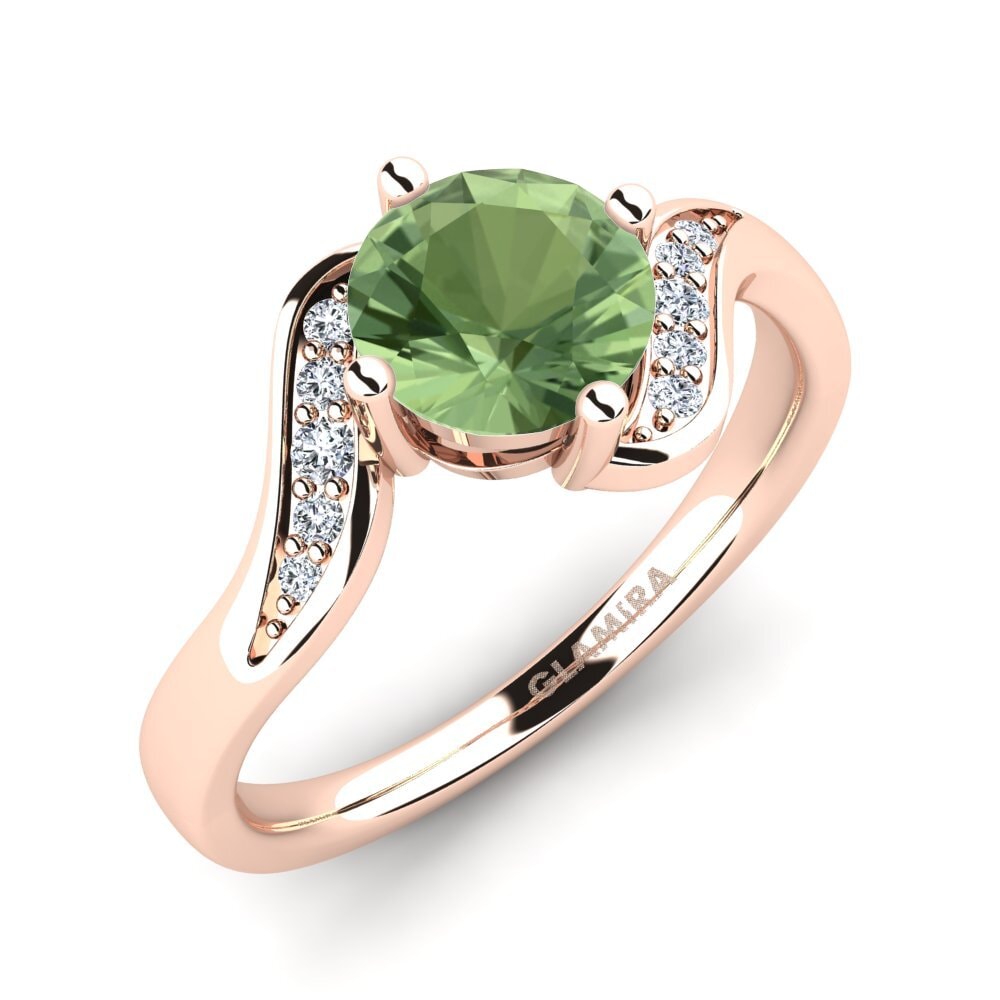 Vàng Hồng 18K Đá Sapphire Xanh Nhẫn đính hôn Miguelina