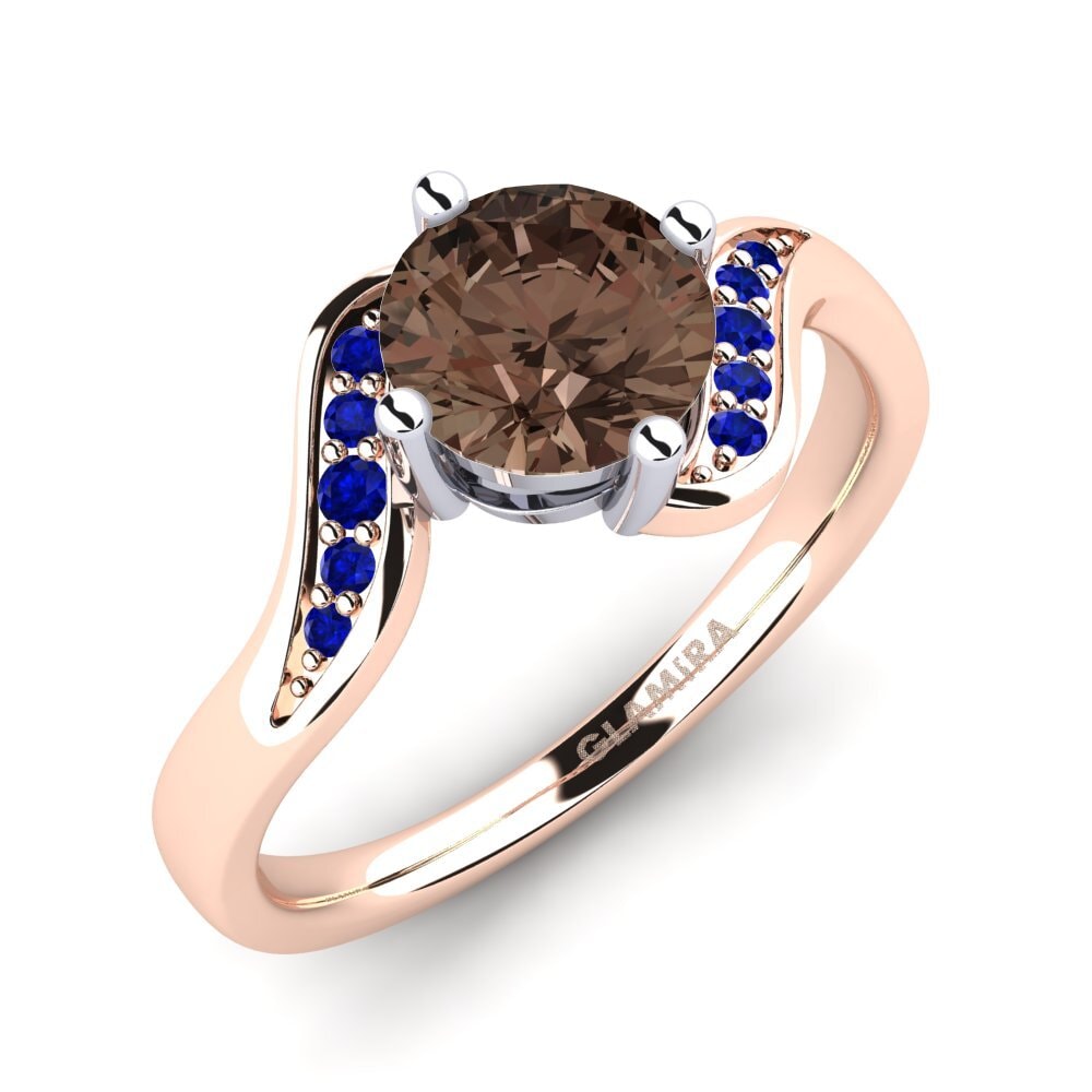 14k Oro Rosa & Blanco Anillo de compromiso Miguelina