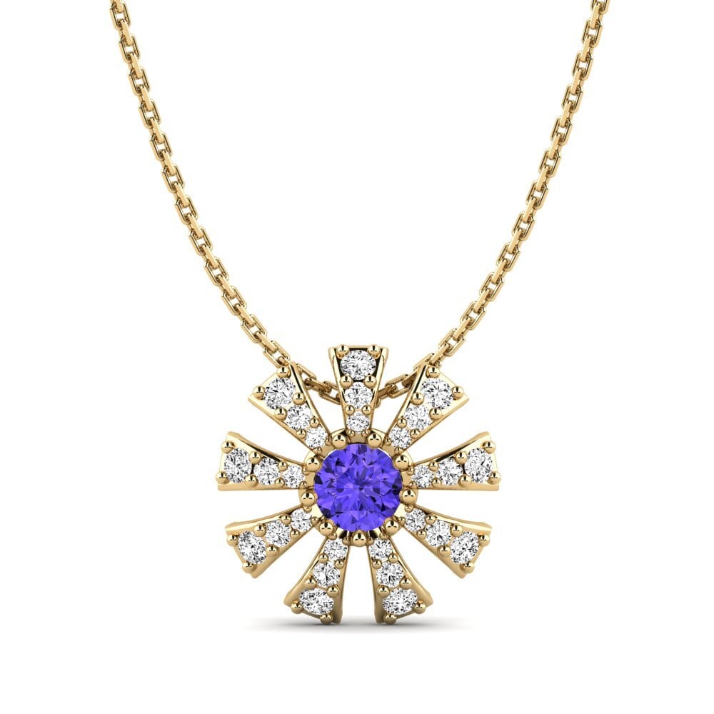 Gelbgold 585 Tansanit Damen anhänger Mikanos