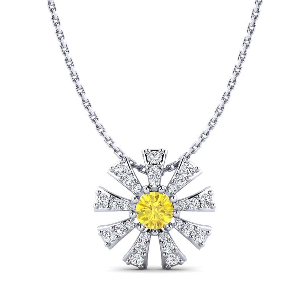 Zafiro amarillo Colgante de Mujer Mikanos