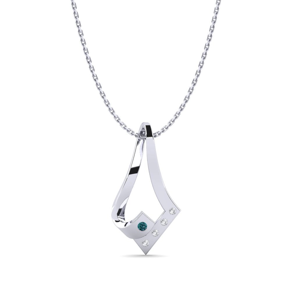 950 Platin Blauer Diamant Damen anhänger Mirela