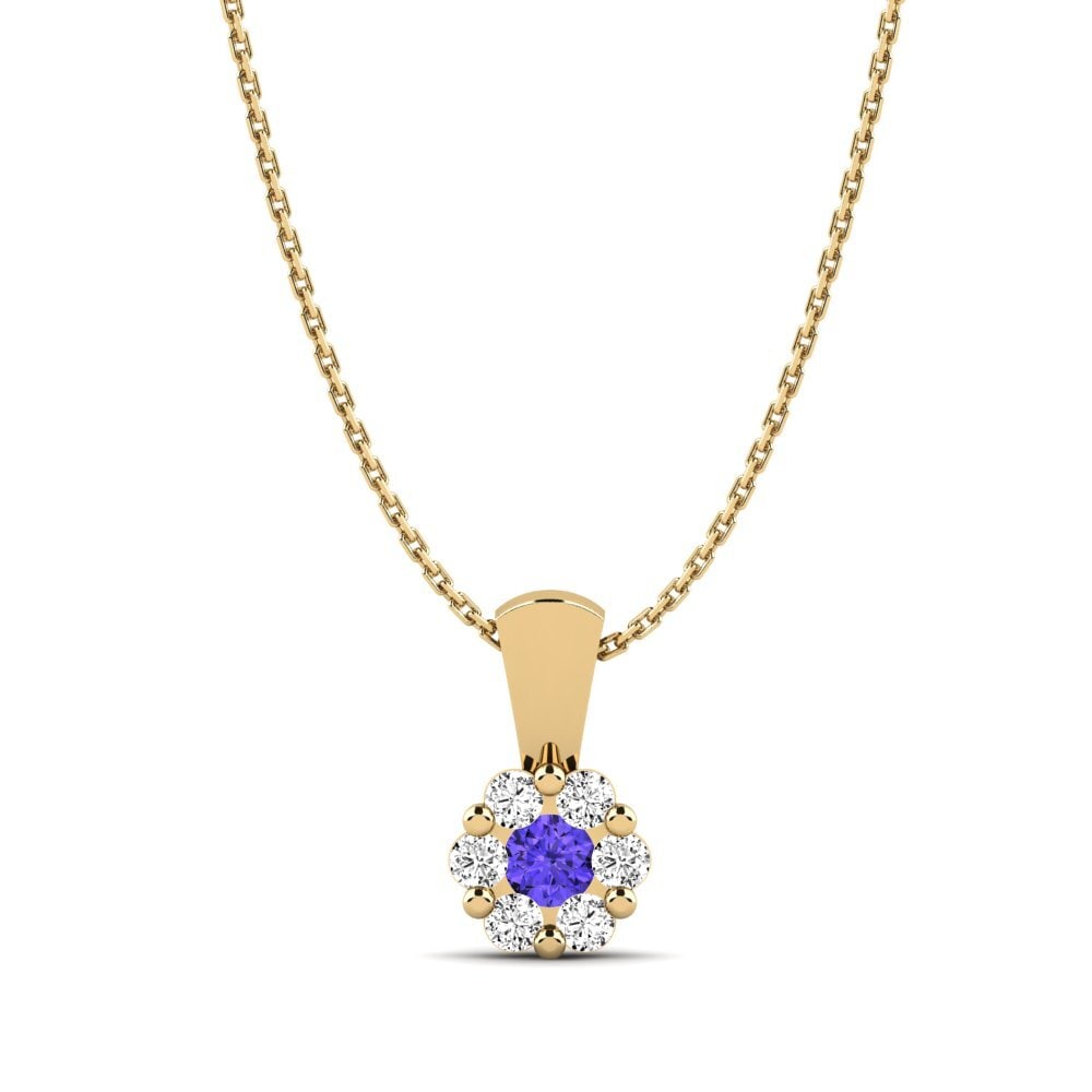 Gelbgold 585 Tansanit Damen anhänger Misty