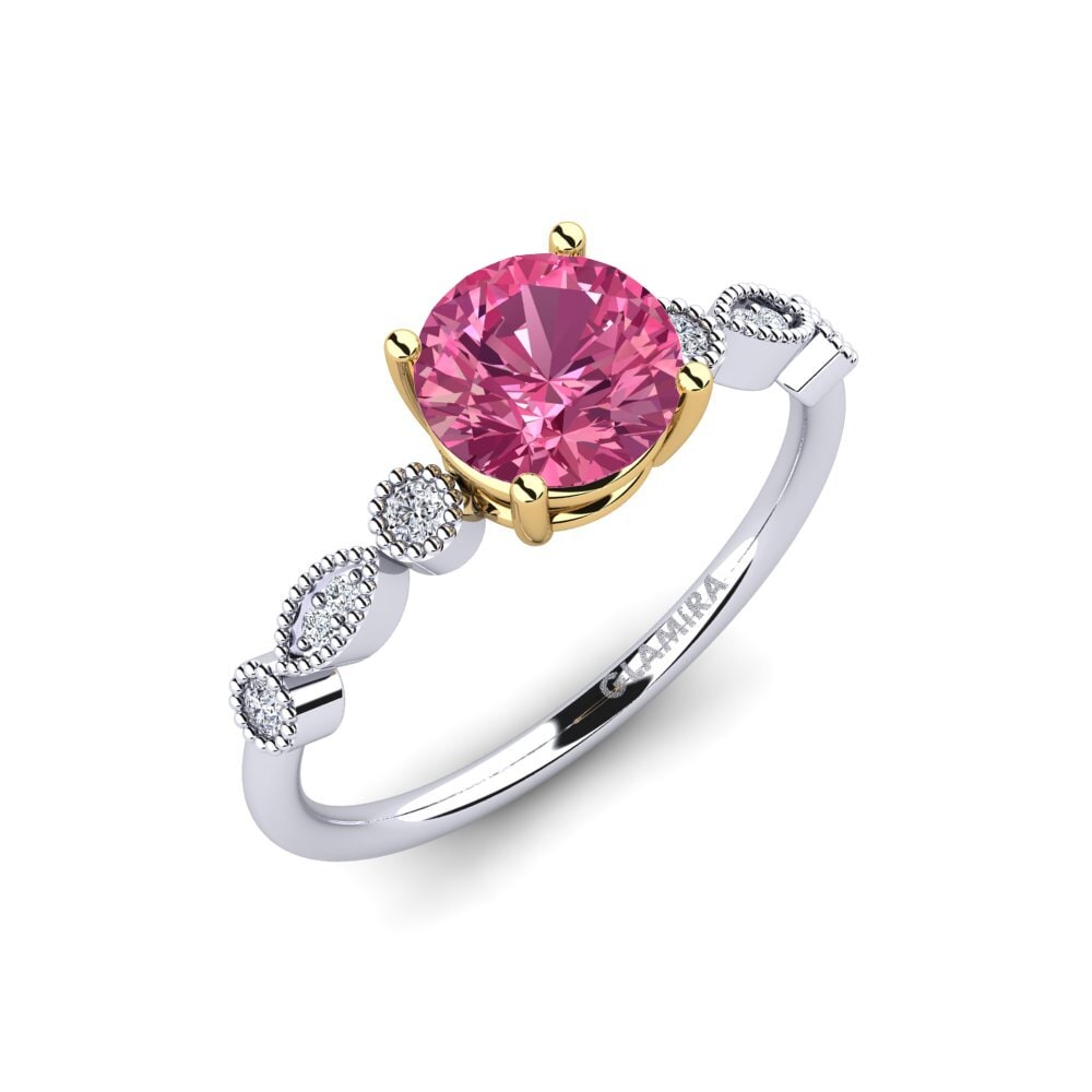 Or Blanc & Jaune 14k Bague de fiançailles Naola