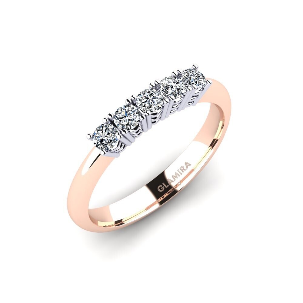 14k Oro Rosa & Blanco Circonita Anillo de compromiso Naomi