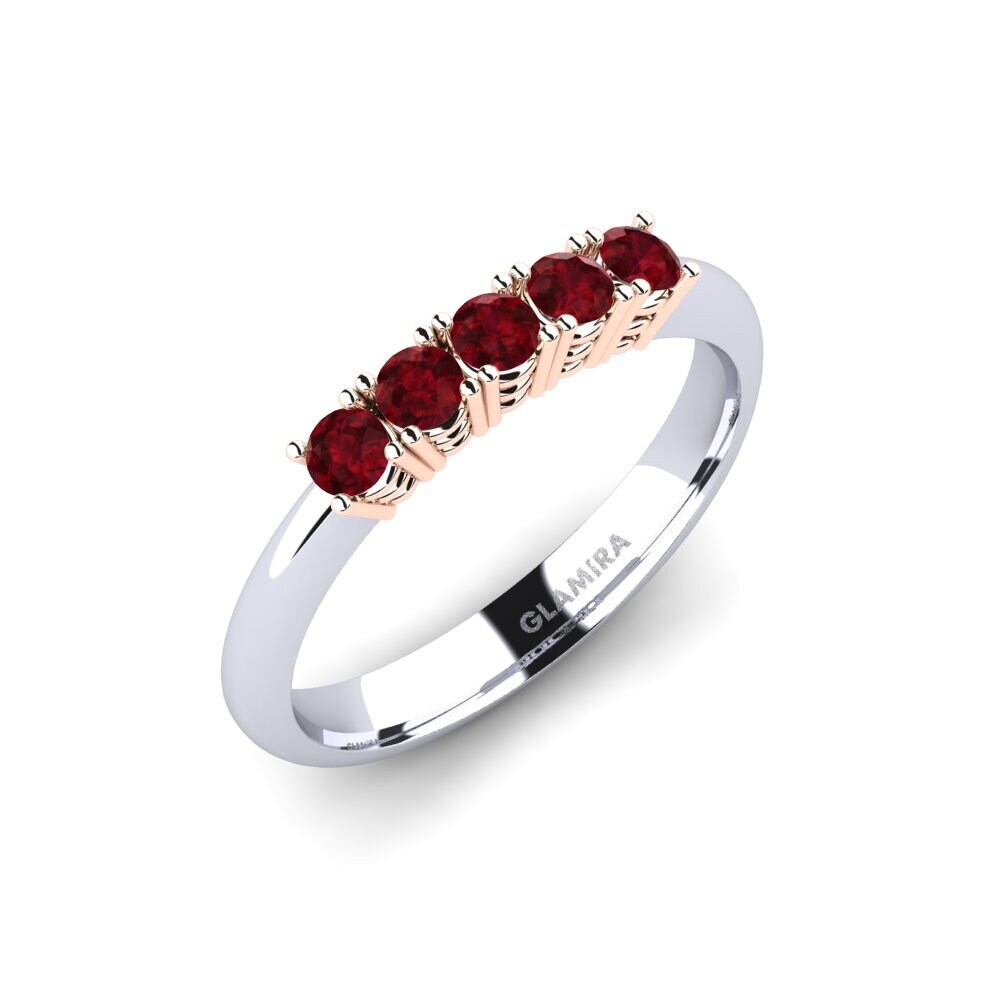 18ct White & Rose Gold Ruby Engagement Ring Naomi