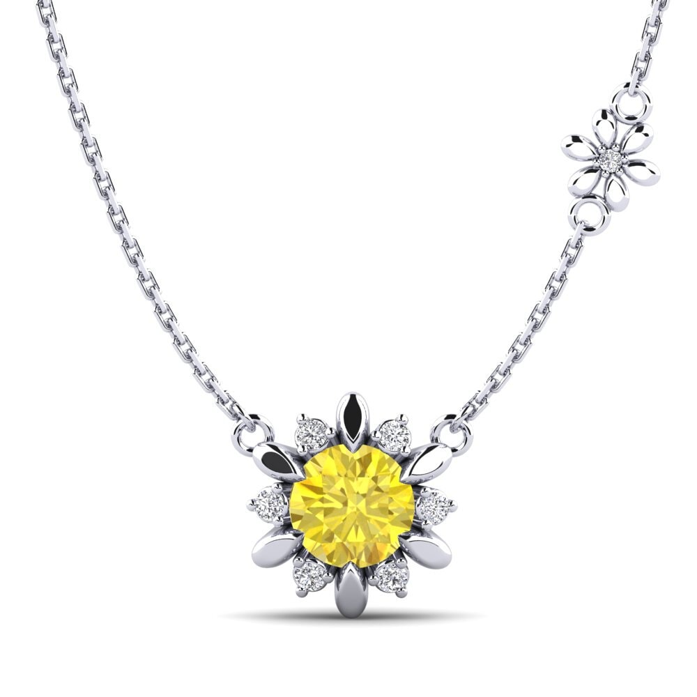 Zafiro amarillo Collar de Mujer Neta