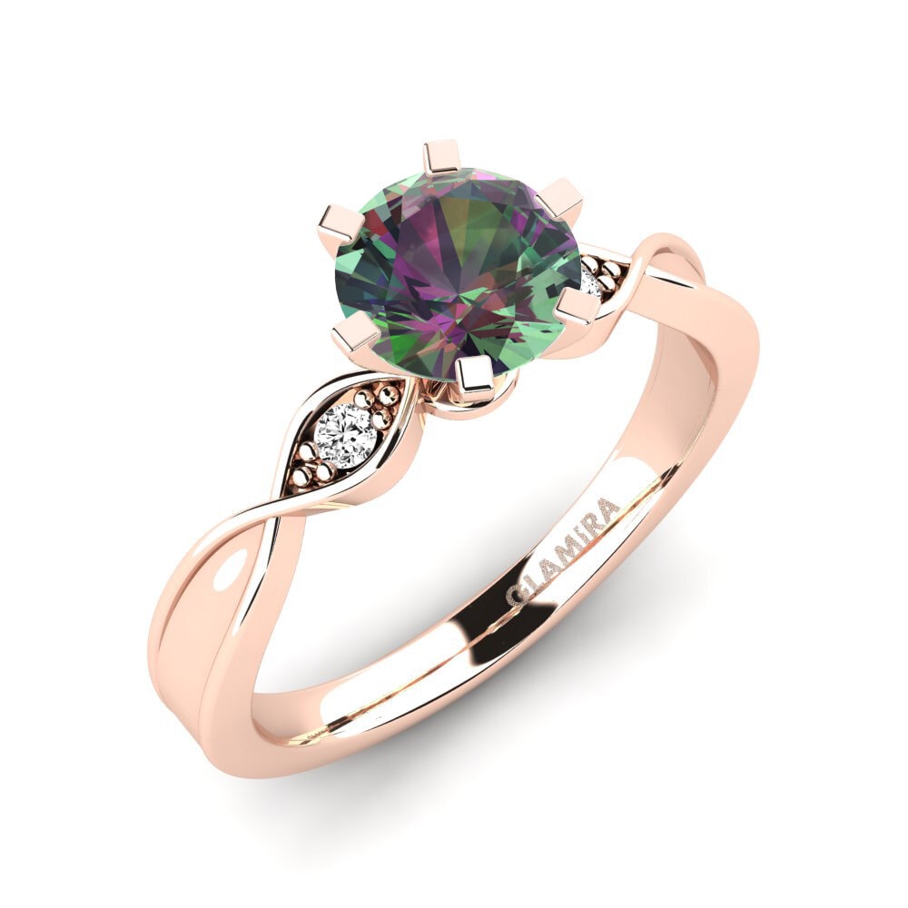 Rotgold 585 Mystic Topas Verlobungsring Neveda 1.0 crt