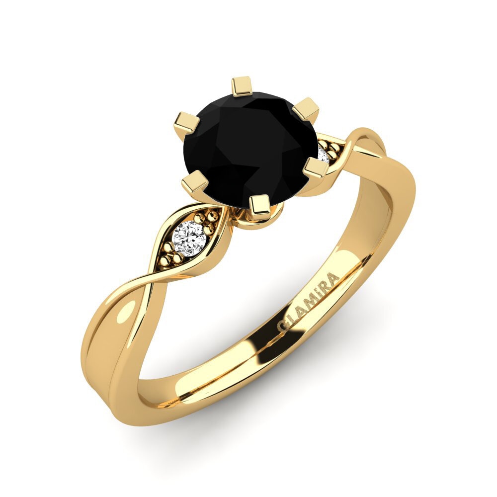 Ónix Negro Anillo de compromiso Neveda 1.0 crt