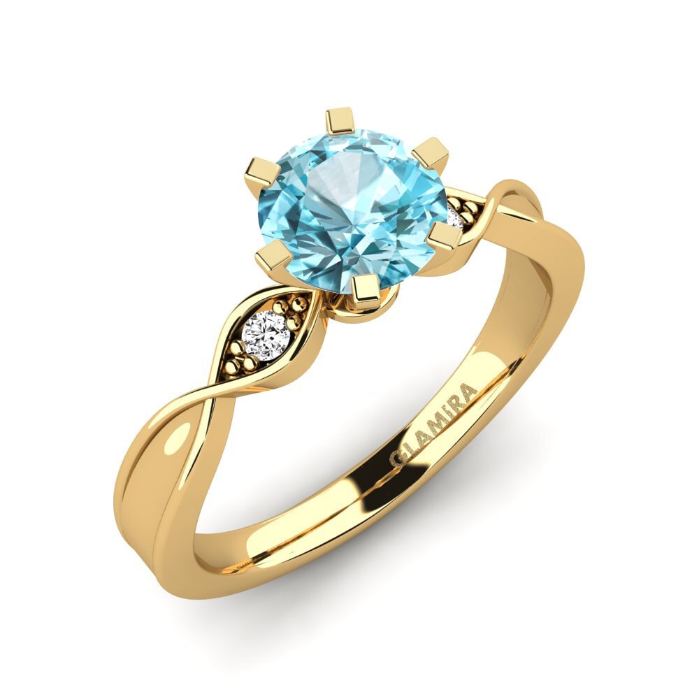 Circón Azul Anillo de compromiso Neveda 1.0 crt