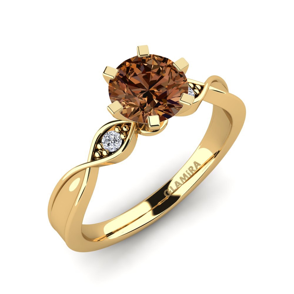 Diamante café Anillo de compromiso Neveda 1.0 crt