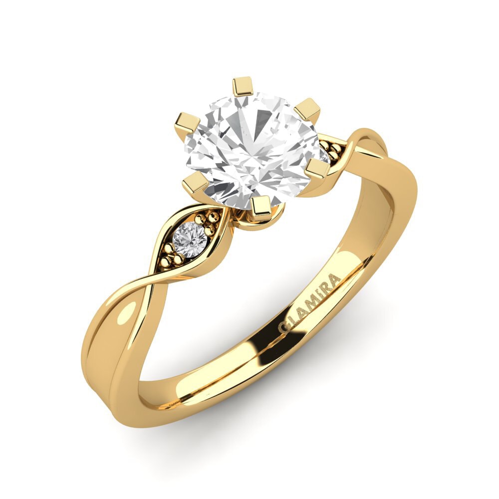 Zafiro blanco Anillo de compromiso Neveda 1.0 crt