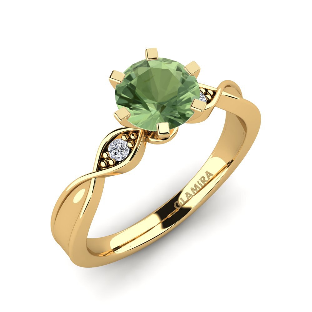 Zafiro Verde Anillo de compromiso Neveda 1.0 crt