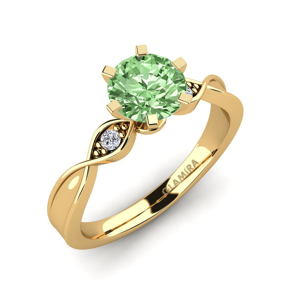 Diamante Verde Anillo de compromiso Neveda 1.0 crt