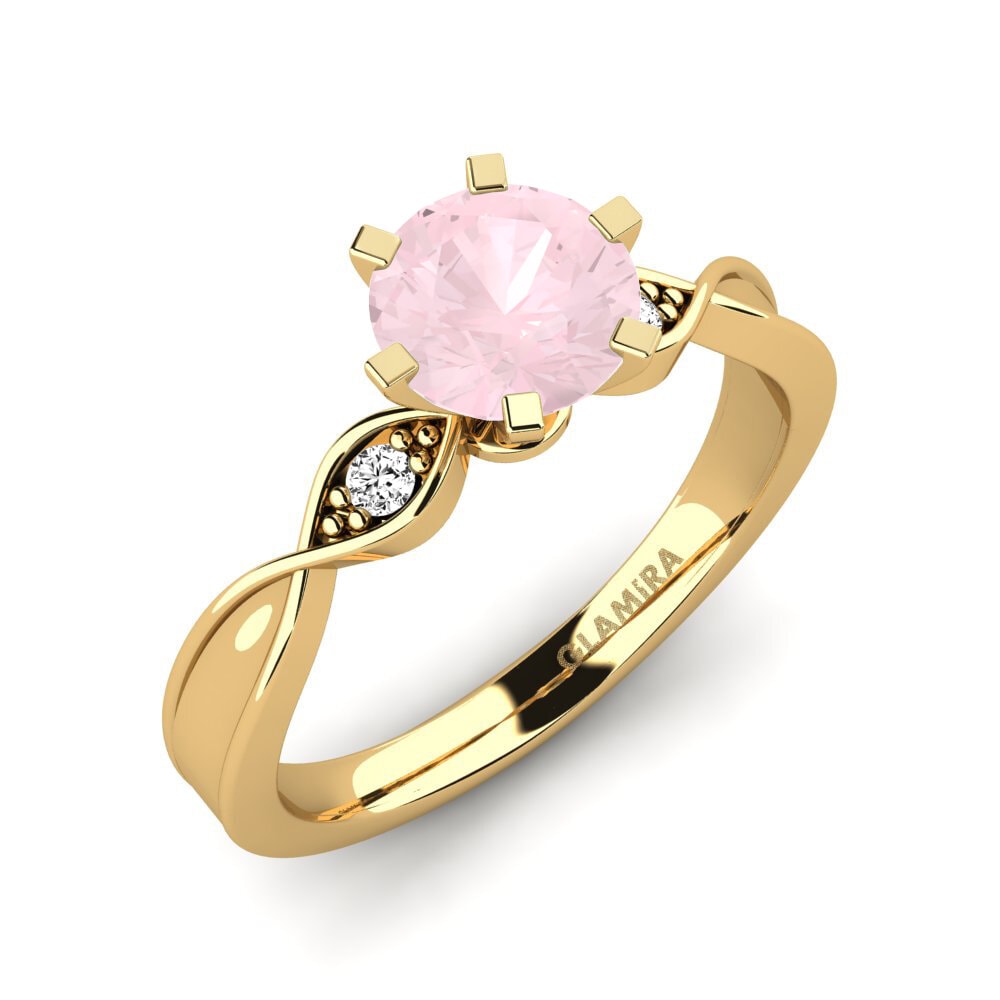 Cuarzo rosa Anillo de compromiso Neveda 1.0 crt