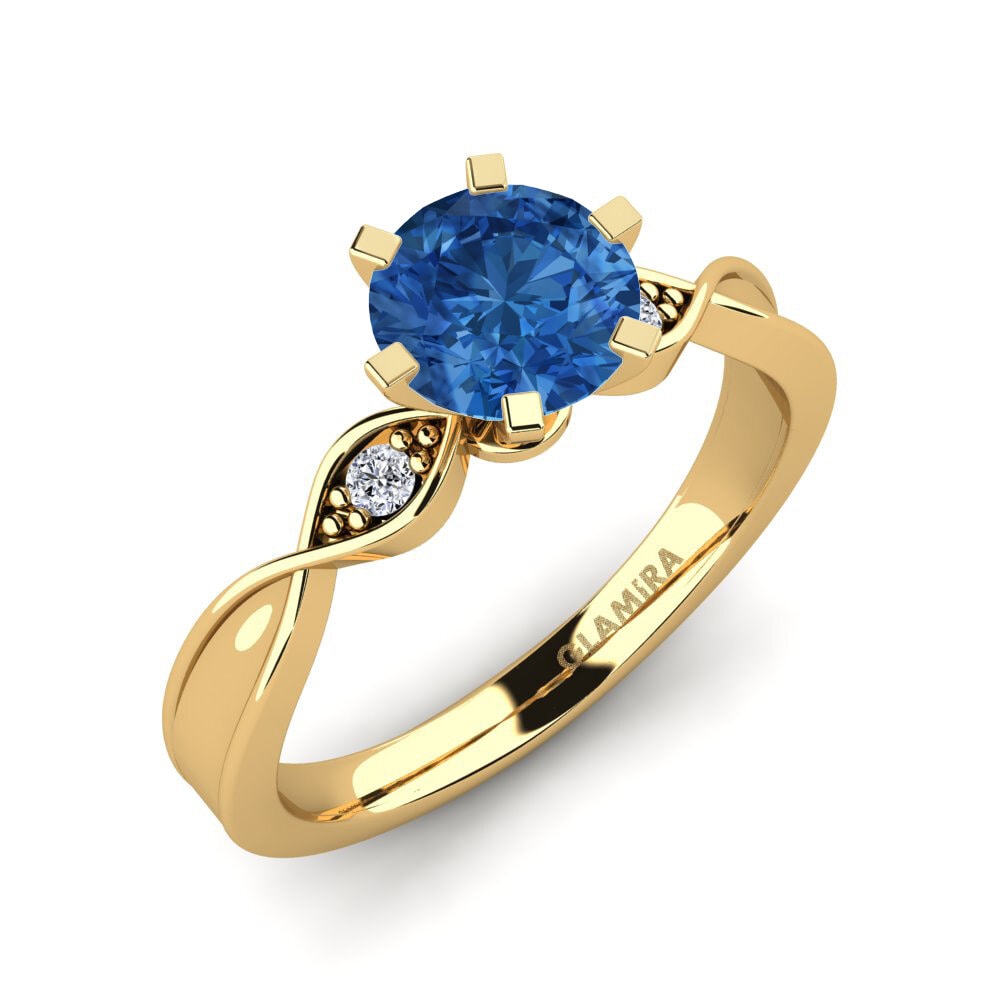 Circonita Azul Oscuro Anillo de compromiso Neveda 1.0 crt