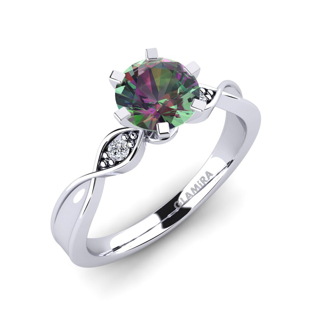 950 Platinum Mystic Topaz Engagement Ring Neveda 1.0 crt