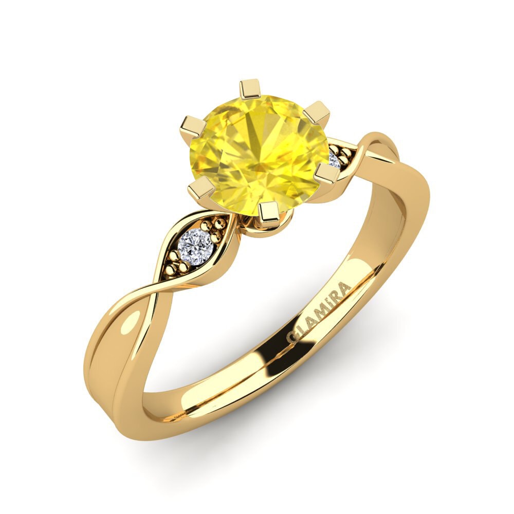 Zafiro amarillo Anillo de compromiso Neveda 1.0 crt