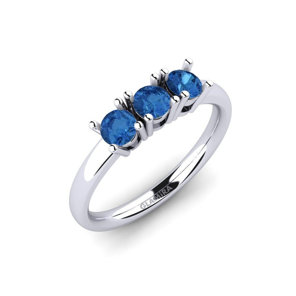 Dark Blue Zirconia Engagement Ring Odelia