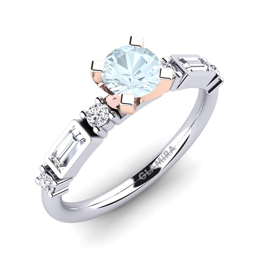 14ct White / Rose Gold Engagement Ring Palawan