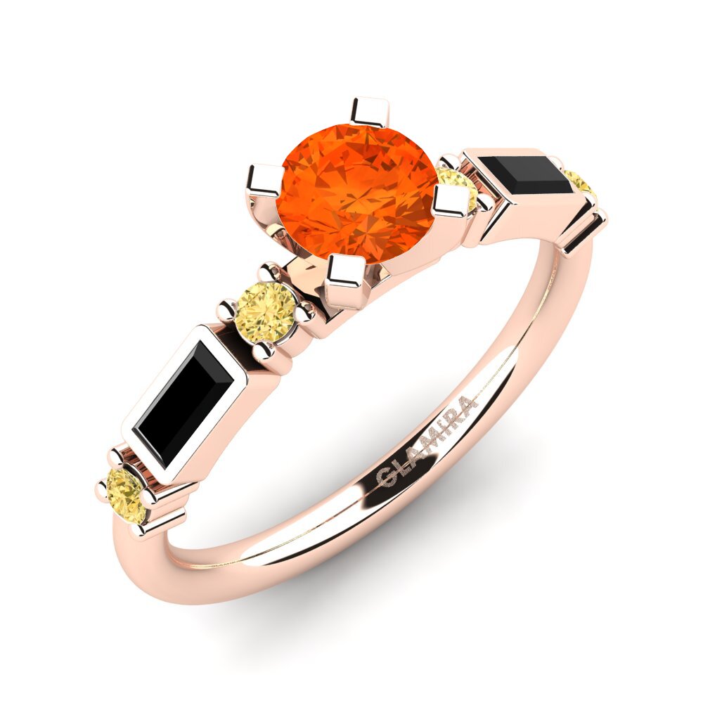 14ct Rose Gold Fire Opal Engagement Ring Palawan