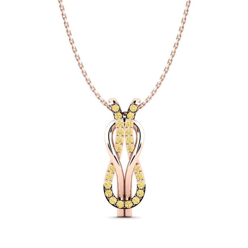 14ct Rose Gold Yellow Diamond Women's Pendant Patsy
