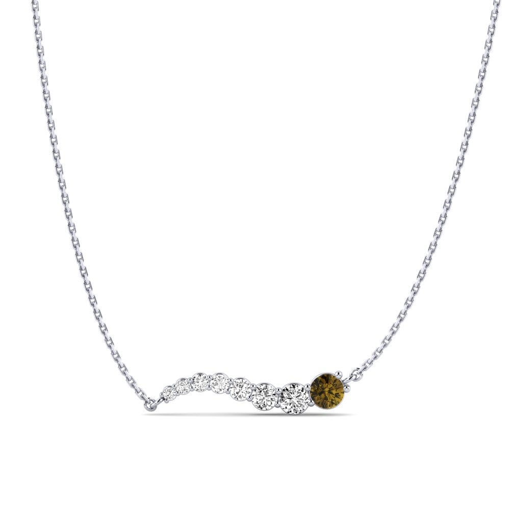Paladio 950 Circón Marrón Collar de Mujer Paula