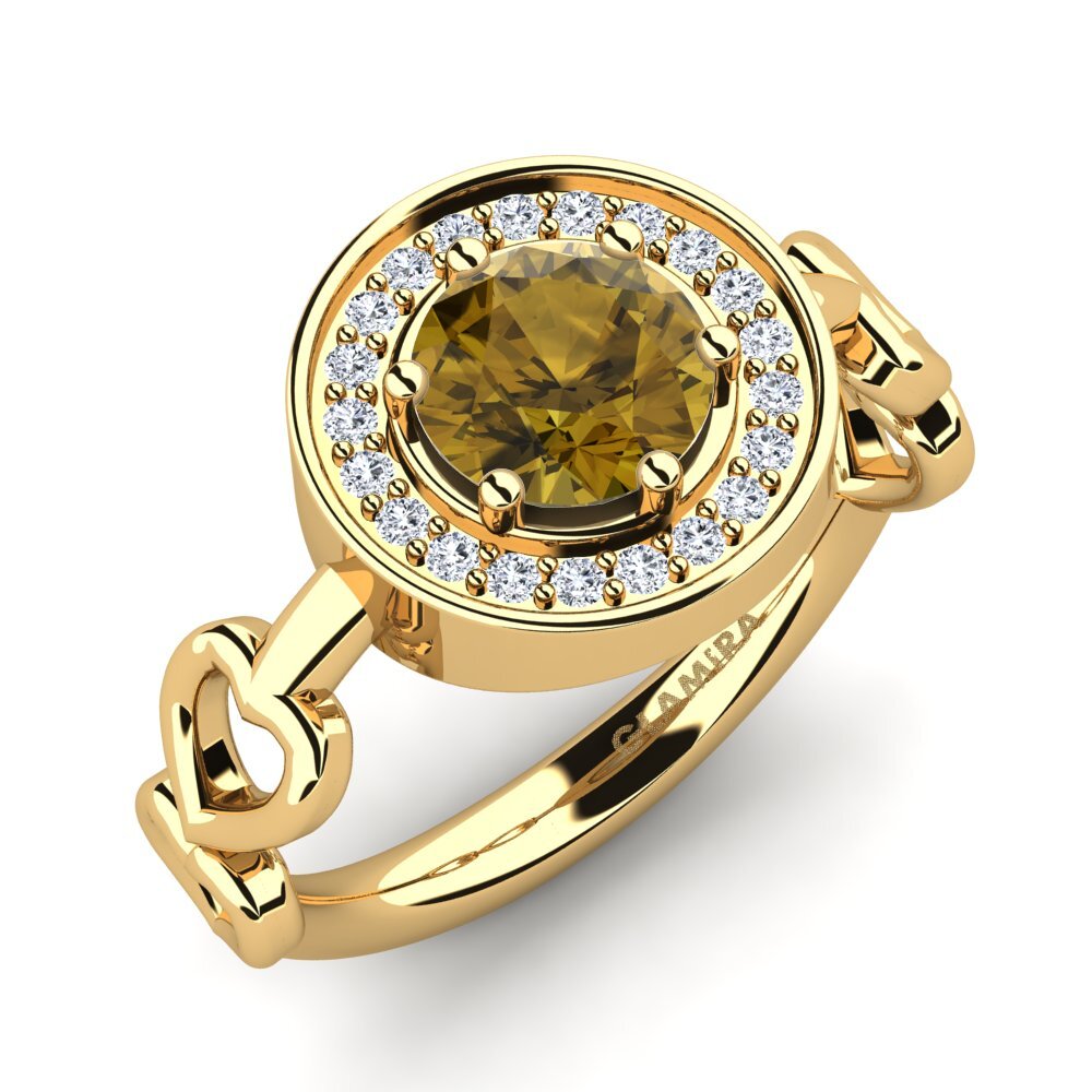 Brown Zircon Engagement Ring Piedad