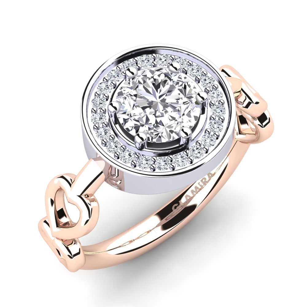 18ct Rose & White Gold Engagement Ring Piedad