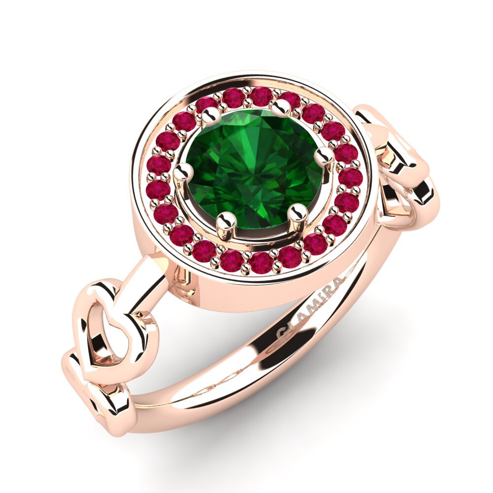 14K Rood Goud Tsavorite Verlovingsring Piedad