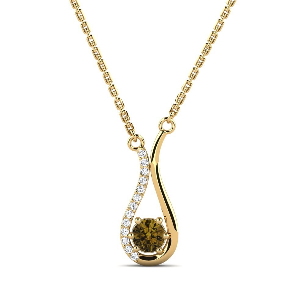 Circón Marrón Collar de Mujer Poelon