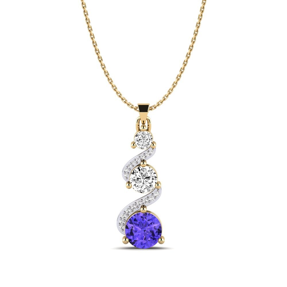 14K Yellow & White Gold Tanzanite Pendant Polila