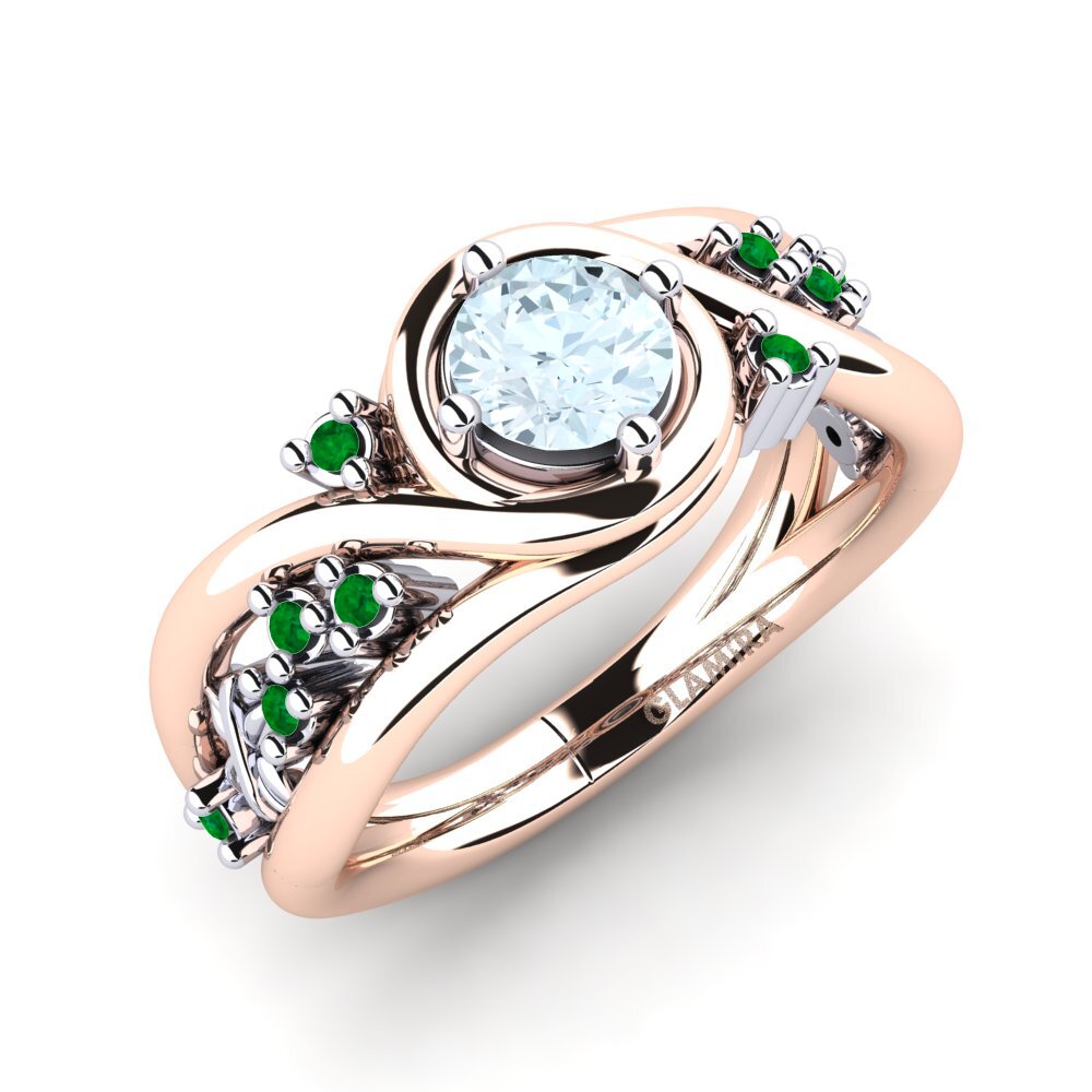 14ct Rose & White Gold Engagement Ring Pravin