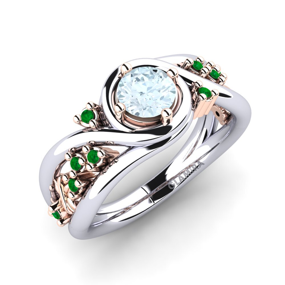 14ct White & Rose Gold Engagement Ring Pravin