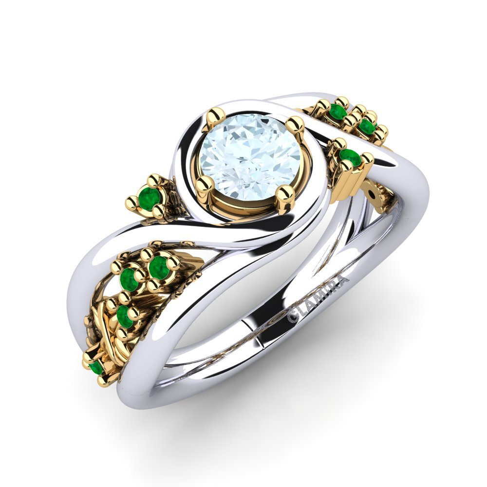 14ct White & Yellow Gold Engagement Ring Pravin