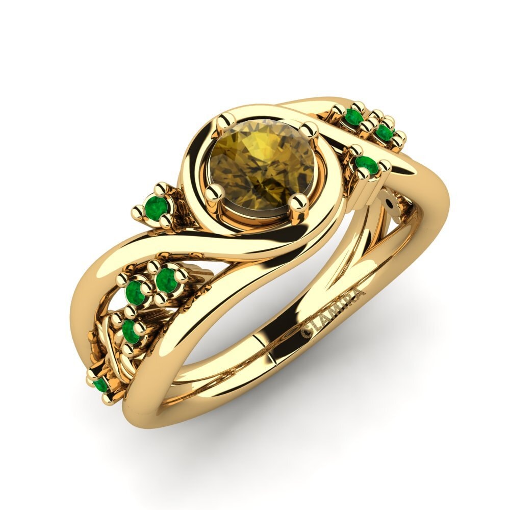 Brown Zircon Engagement Ring Pravin