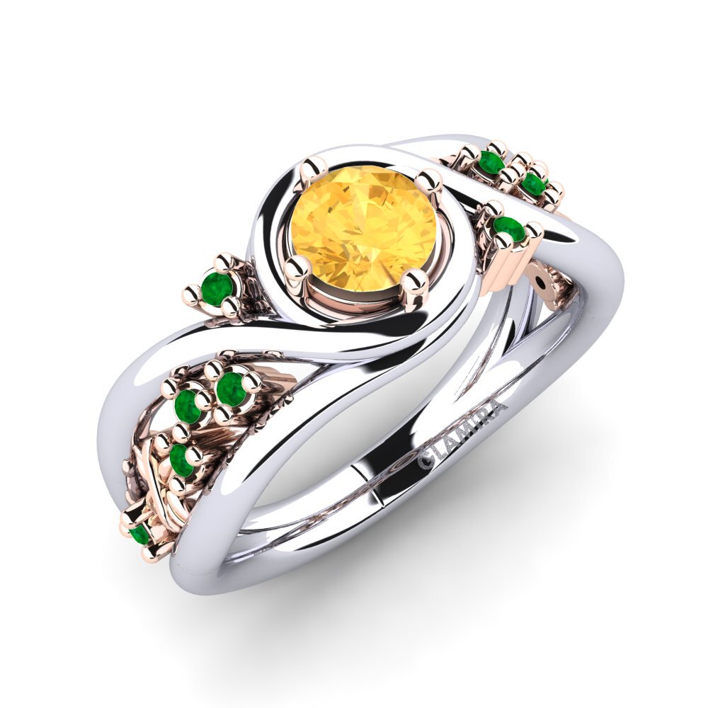 18k White & Rose Gold Engagement Ring Pravin