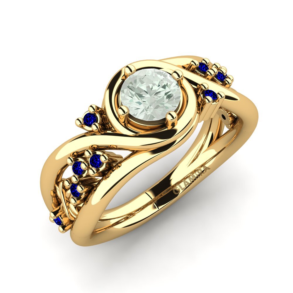 Green Amethyst Engagement Ring Pravin