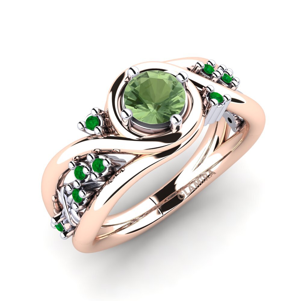 18K Rose & White Gold Engagement Ring Pravin