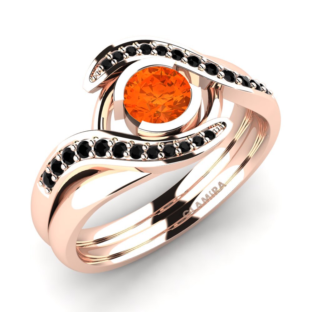 14ct Rose Gold Fire Opal Engagement Ring Reese