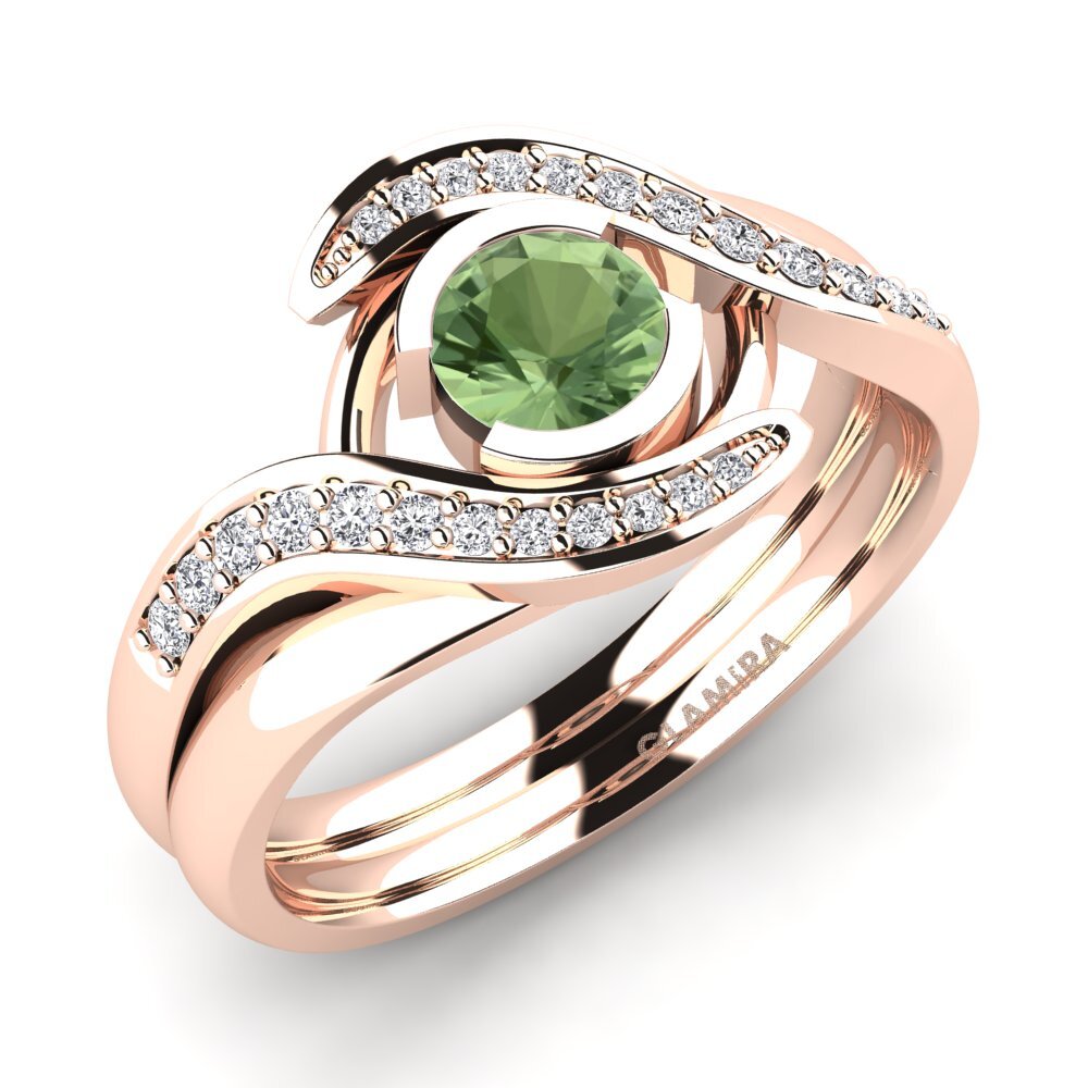 14ct Rose Gold Green Sapphire Engagement Ring Reese