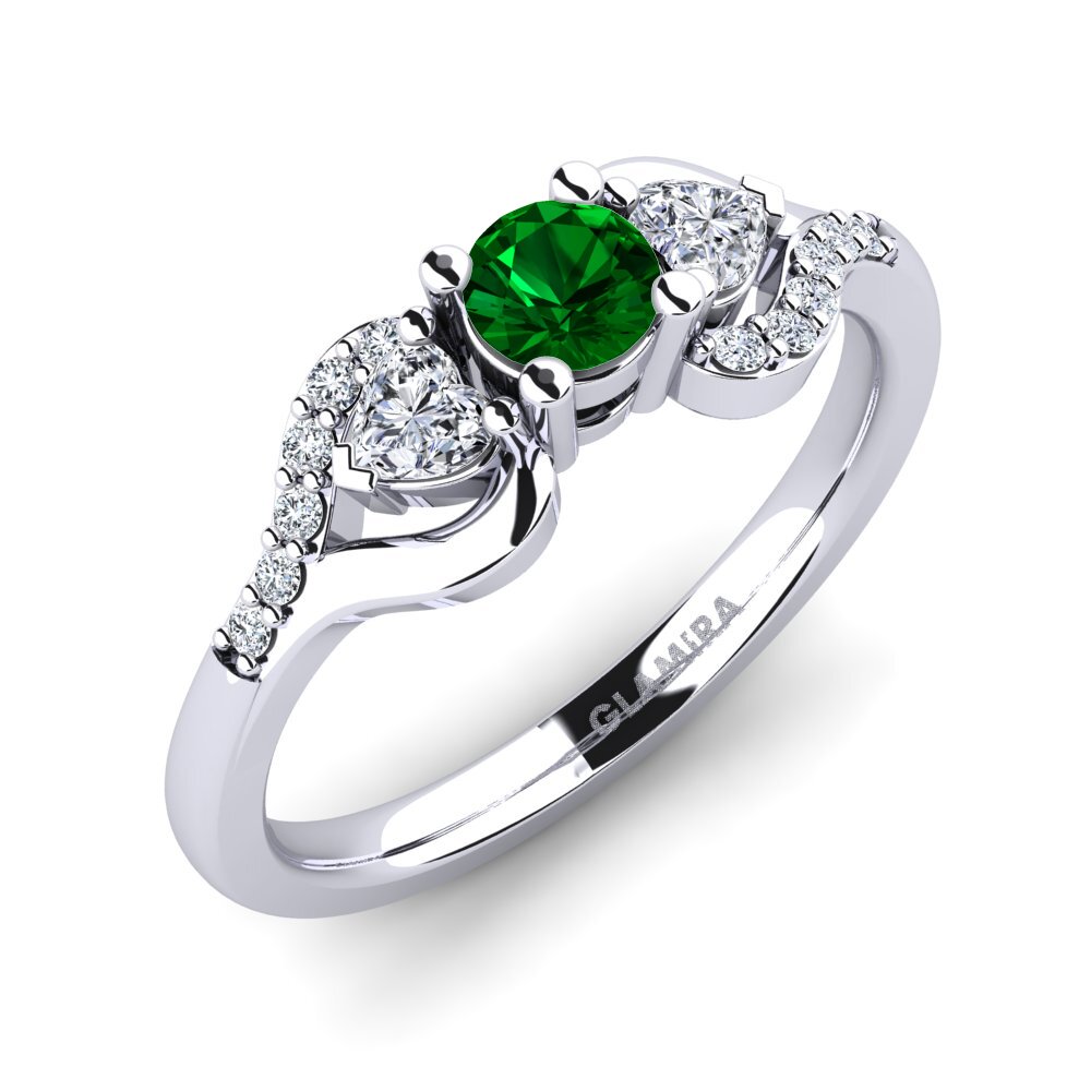 Circonita Verde Anillo de compromiso Roselina