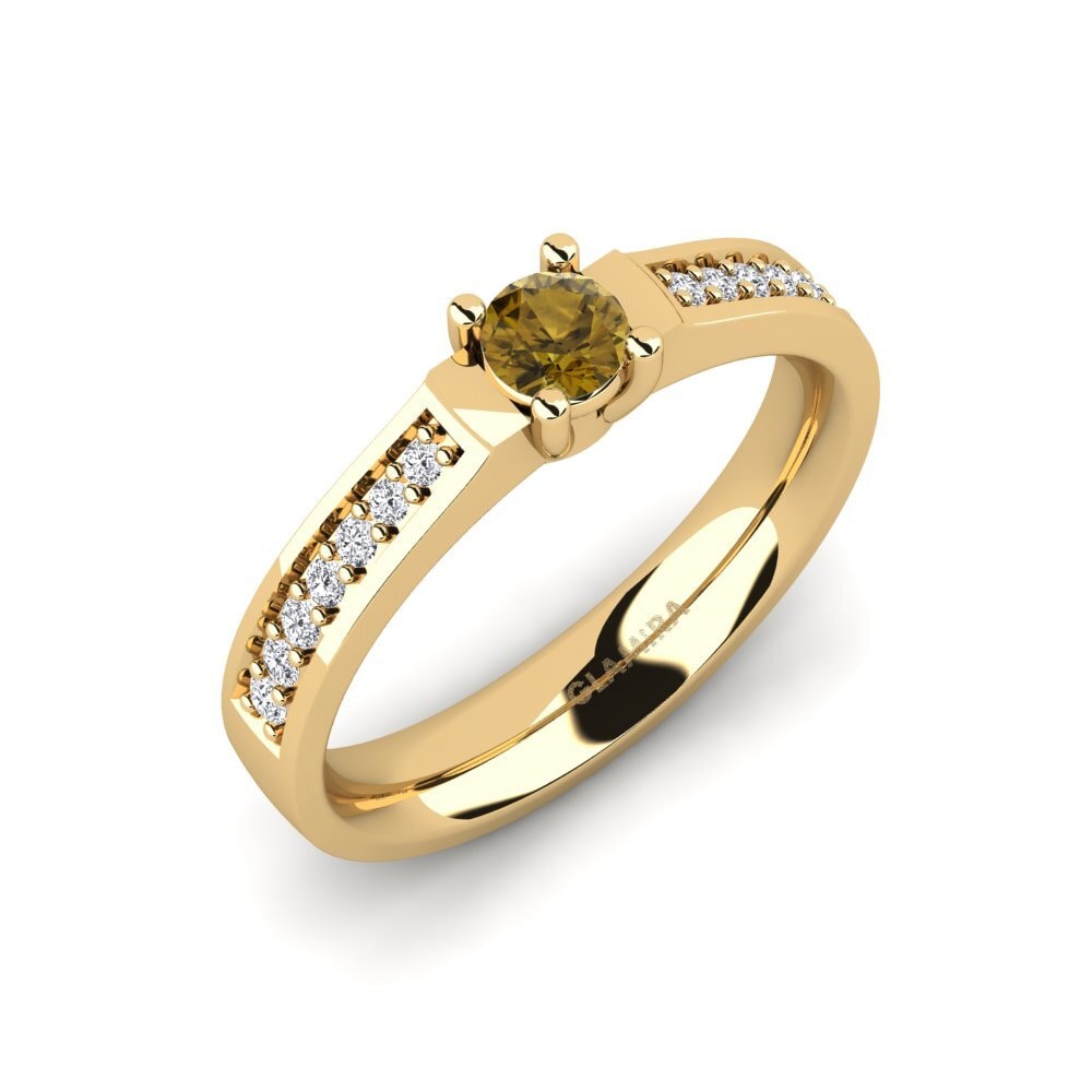Zircon Brun Bague de fiançailles Ruby 0.25 crt
