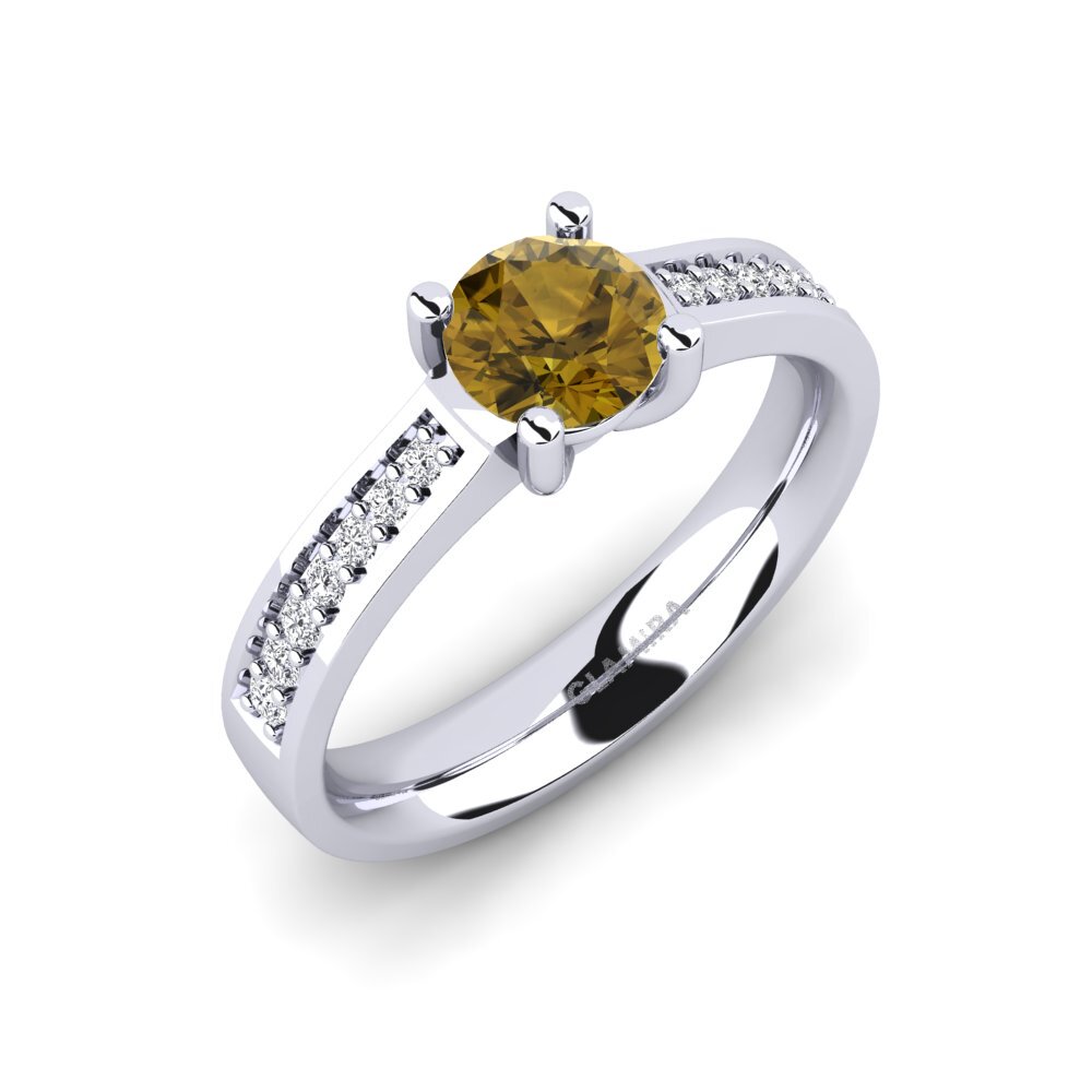 Zircon Brun Bague de fiançailles Ruby 0.8 crt