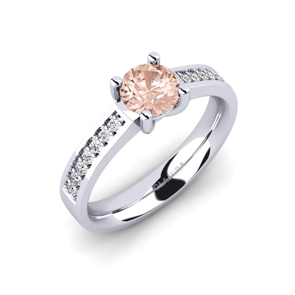 Weißgold 585 Morganit Verlobungsring Ruby 0.8 crt