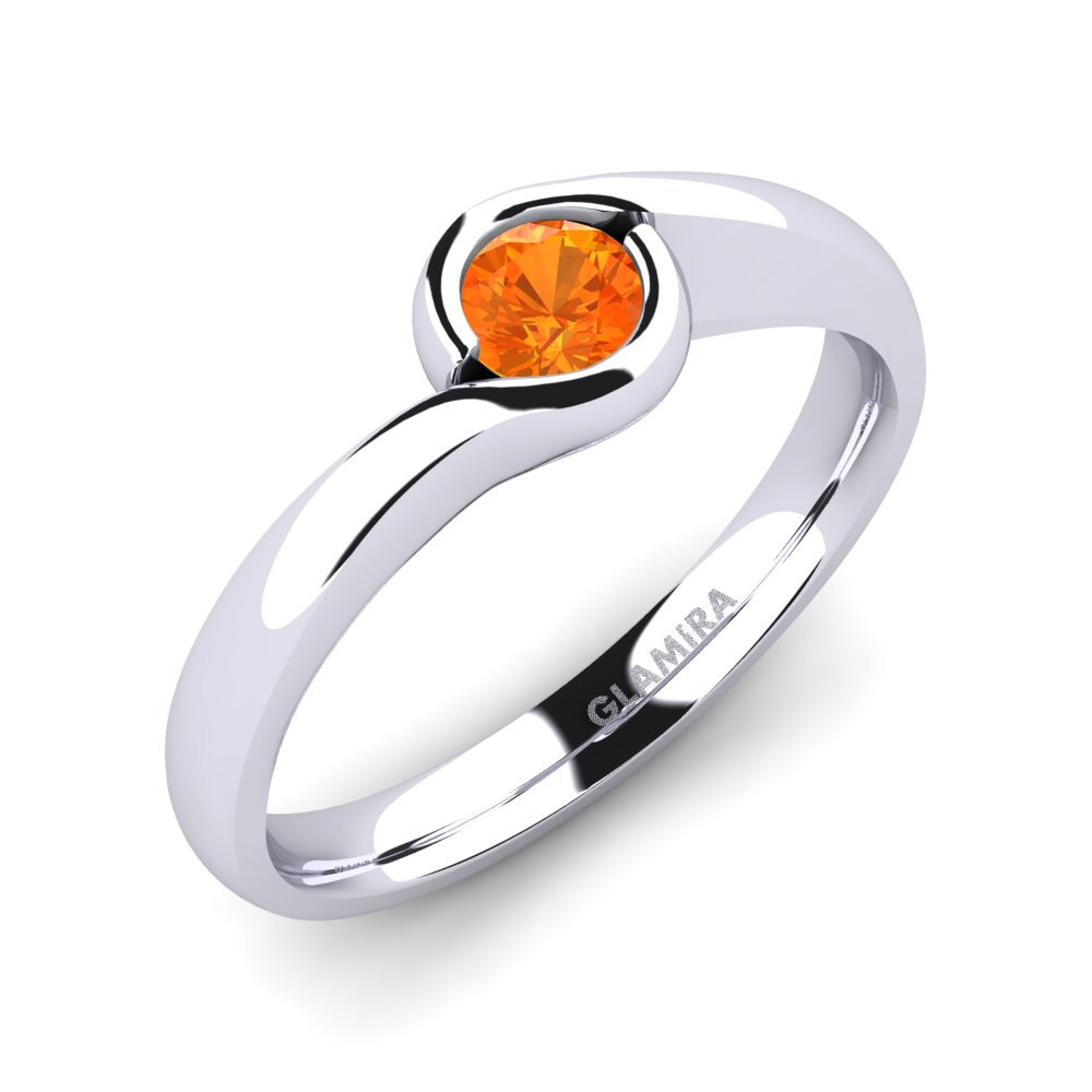 Orange Sapphire Engagement Ring Sabella 0.25 crt